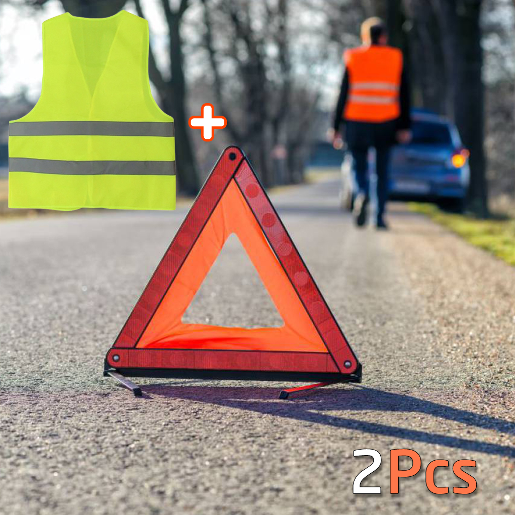 triangle de signalisation et gilet jaune