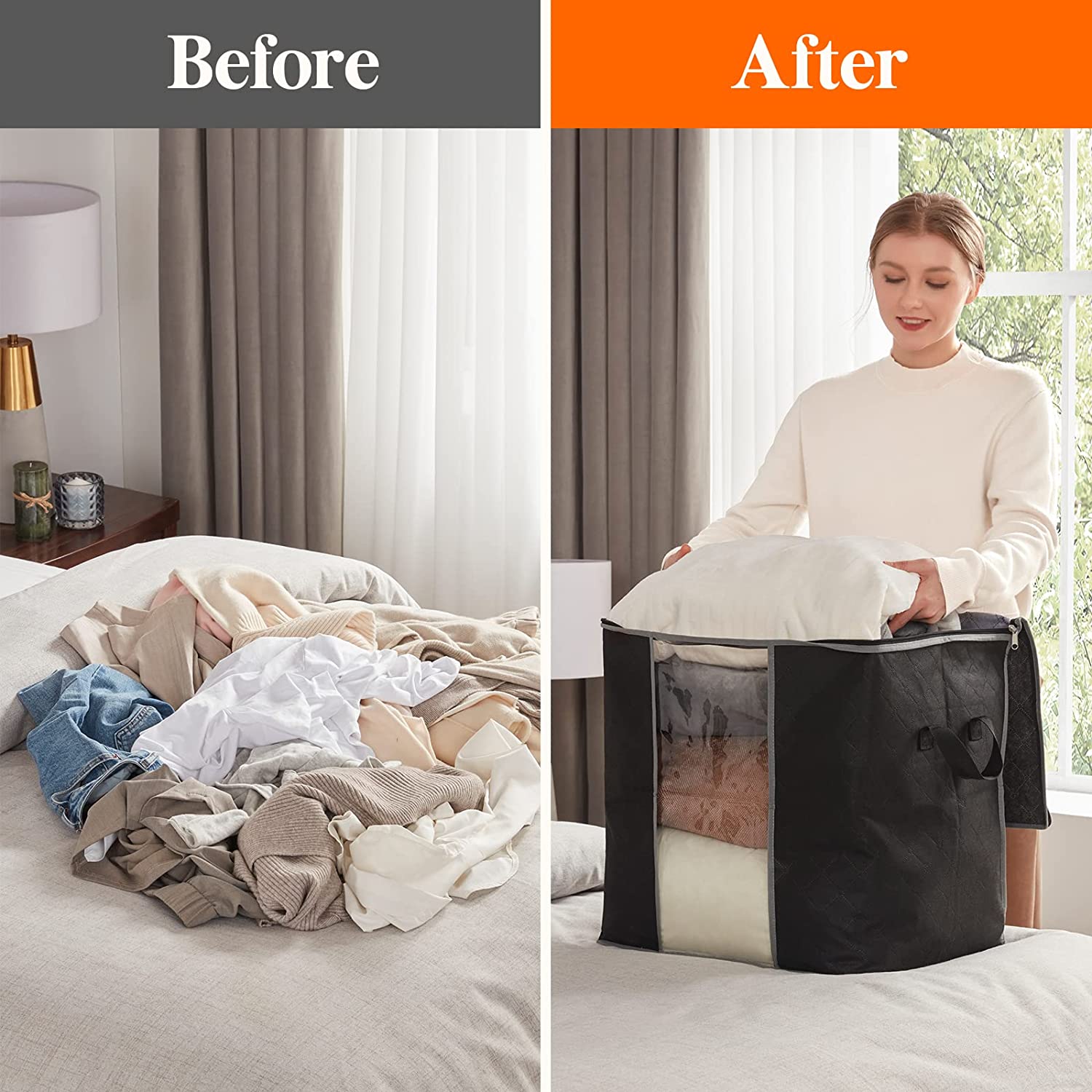 Pack 2 Sac rangement pour couette et vêtements grand capacité - Letshop.dz