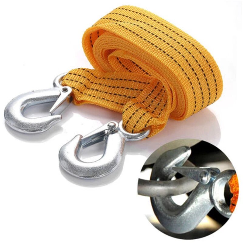 Corde de remorquage avec crochets, flexible de 4 m de long, corde de  remorquage de voiture en polypropylène 3T, jaune résistant à l'usure pour  remorque d'urgence camions : : Auto