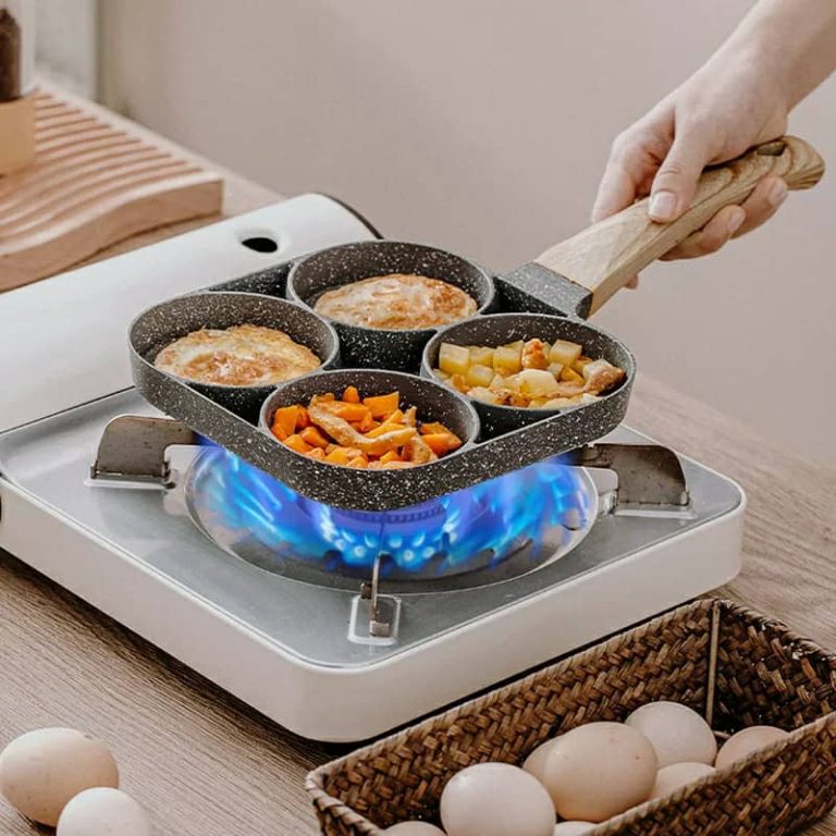 Poêle polyvalente à 4 trous, anti-adhésive, ustensile de cuisine pour