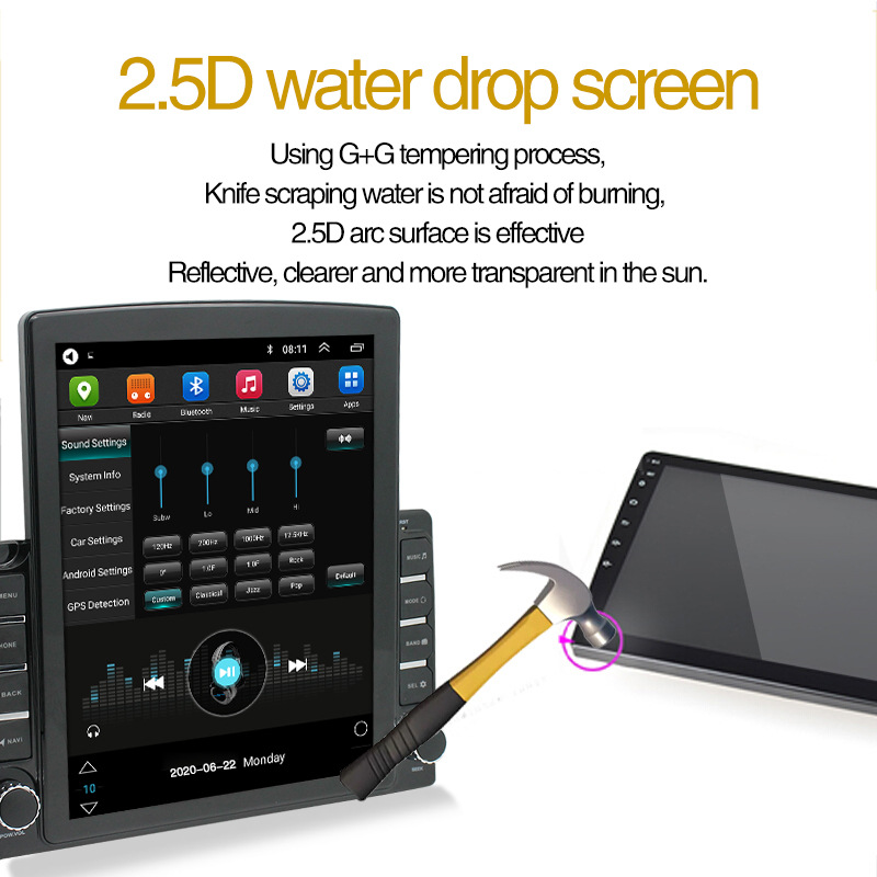 2 DIN écran tactile vertical autoradio Android 9.0 Bluetooth GPS NAVIRES  Wifi 9.7 - Letshop.dz