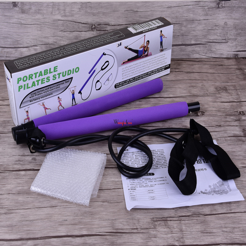 Kit Barre Pilates Avec Bandes Élastiques - Équipement Fitness Portable Pour Musculation à Domicile