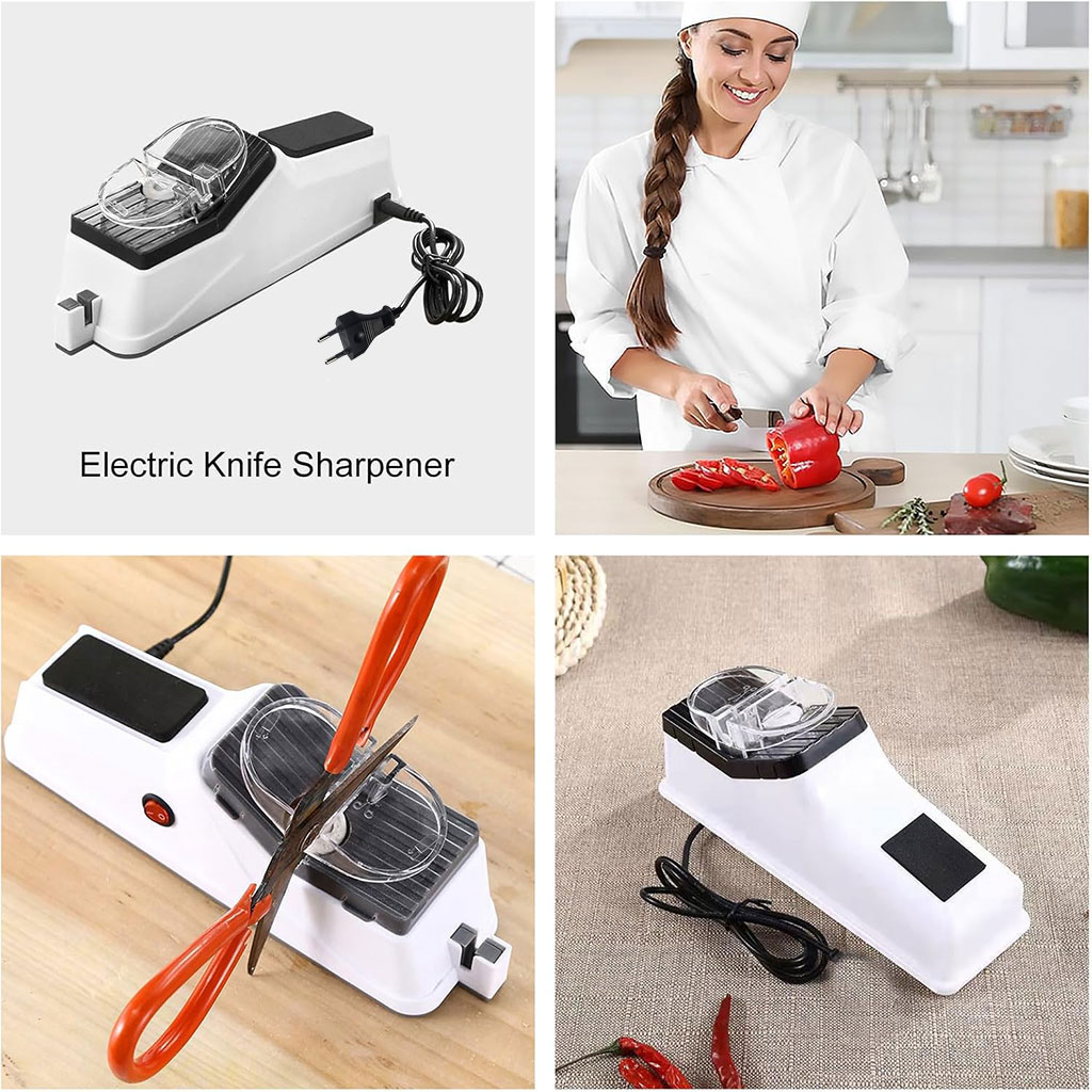 Aiguiseur De Couteaux électrique UPKOCH - Multifonction, Portable - Pour Couteaux De Cuisine, Ciseaux - Affûtage Rapide Et Sécurisé