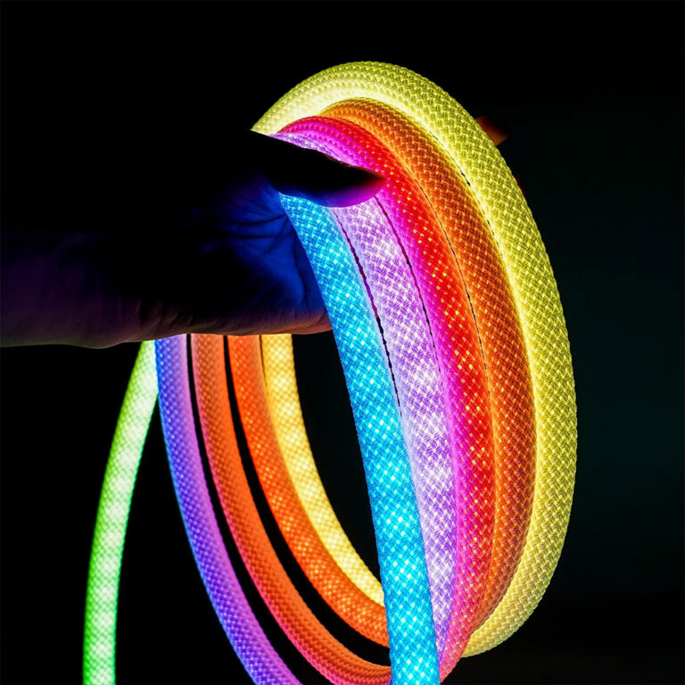 Bande LED Néon RGB motif réticulaire rond à 360 degrés flexible - شريط ...